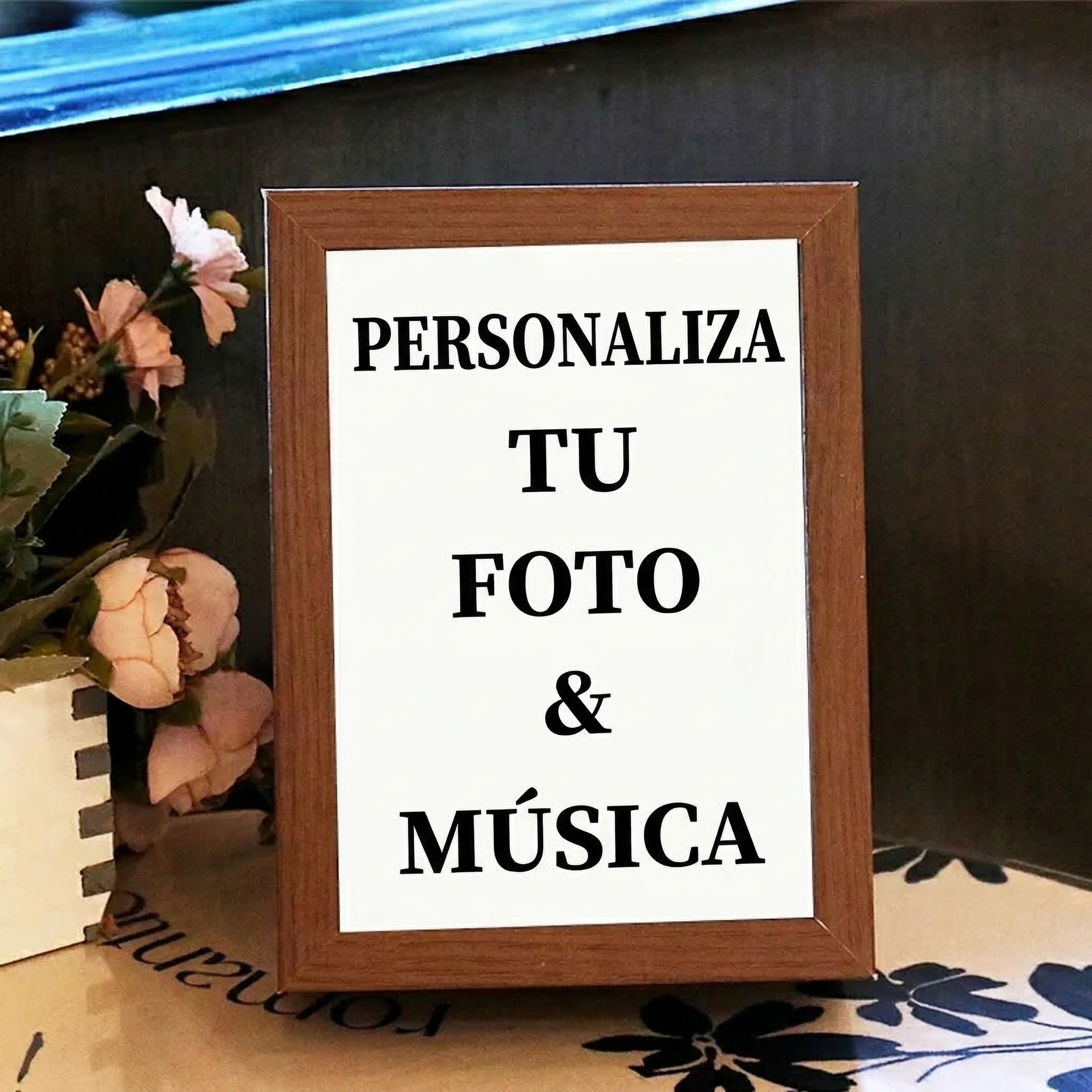 Cuadro de Música con Collage Fotos Personalizadas Marco Musical para Fotos con Reproductor de Canción Completa
