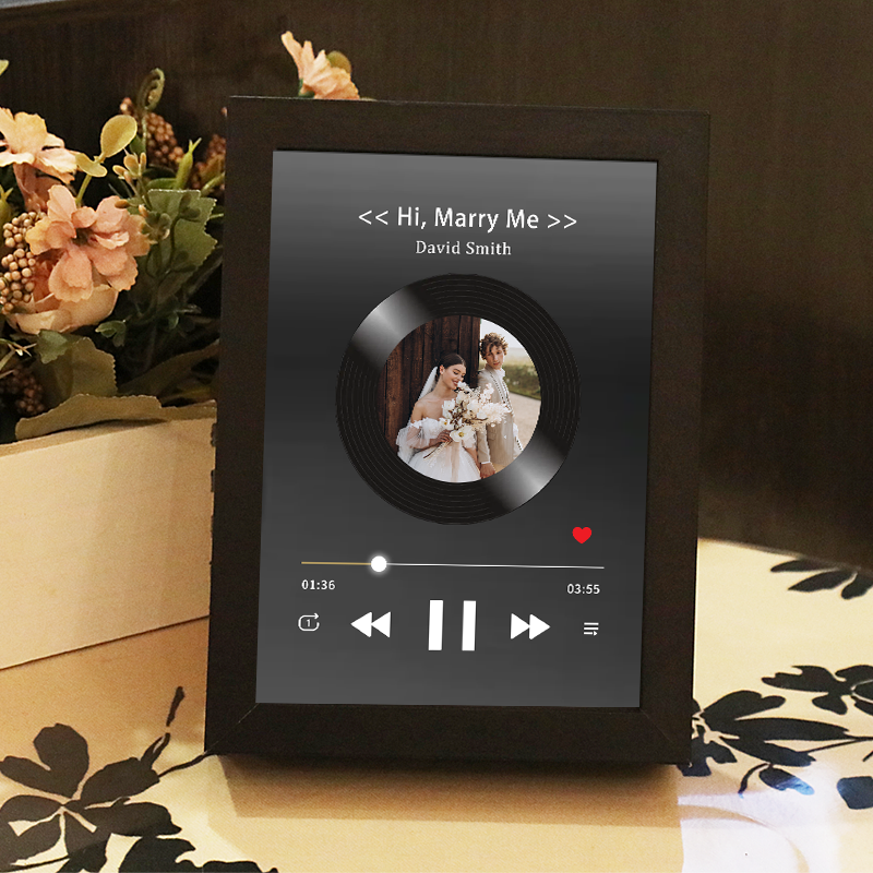 Cuadro de Canciones con Portada de Álbum y Foto Personalizada Reproductor Musical con Canción Completa