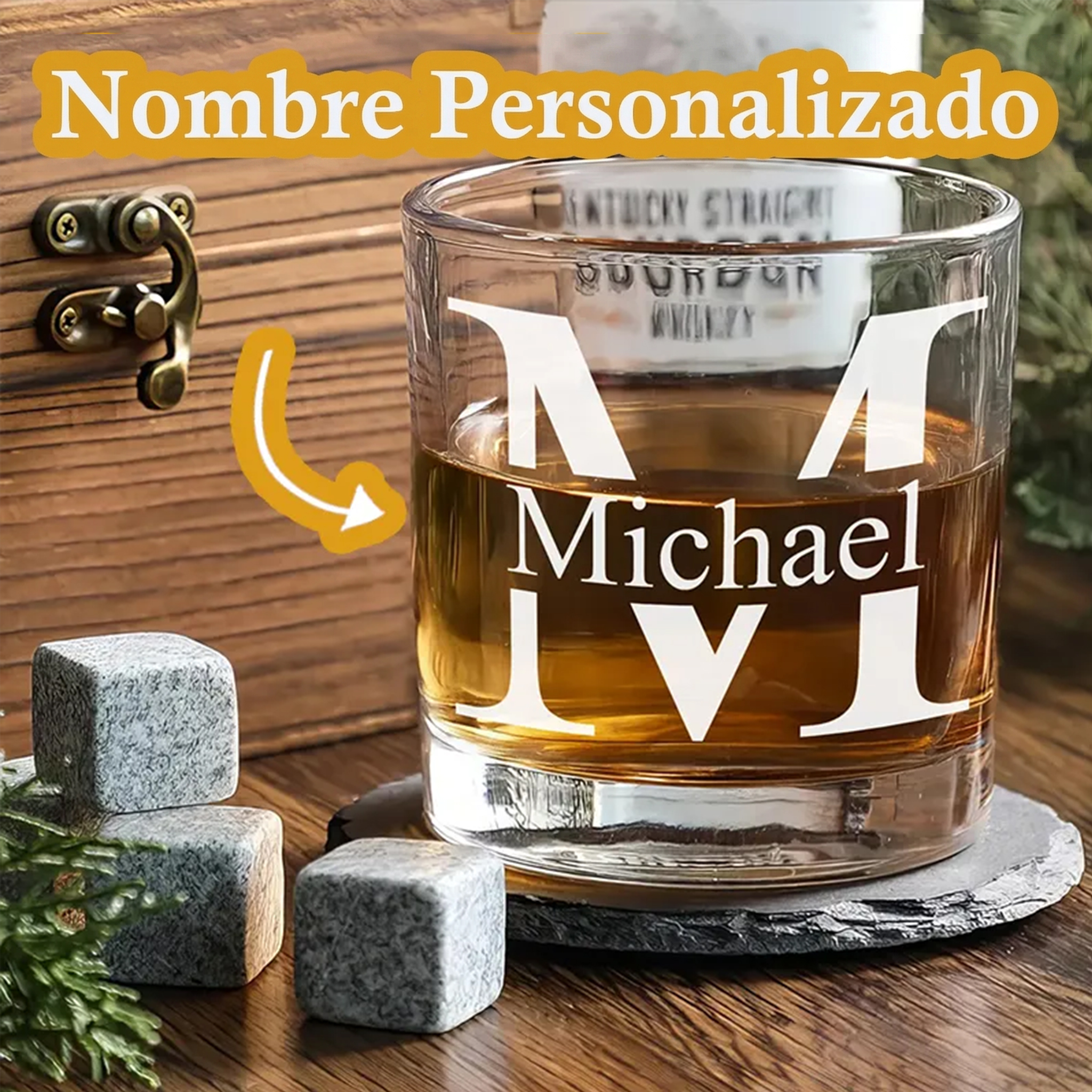 Vaso de Whisky Personalizado con Monograma Vasos para Whisky Personalizados Idea de Regalo para Padrinos de Boda