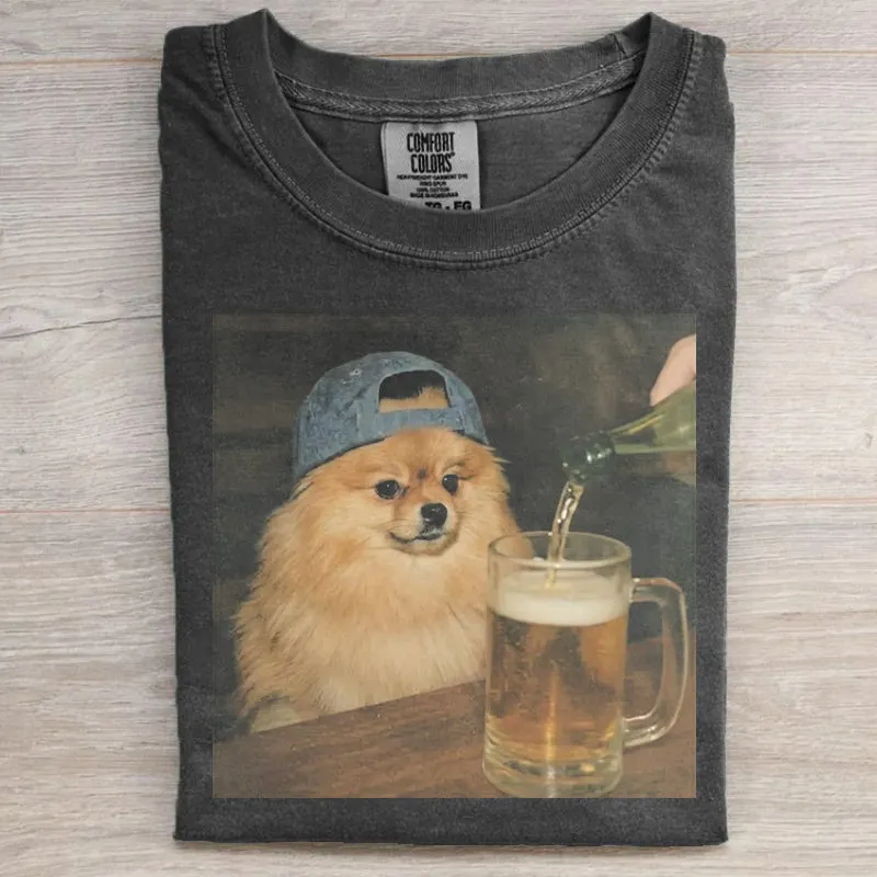 Funny Dog Drinking Beer T-Shirt — Choose Yours!