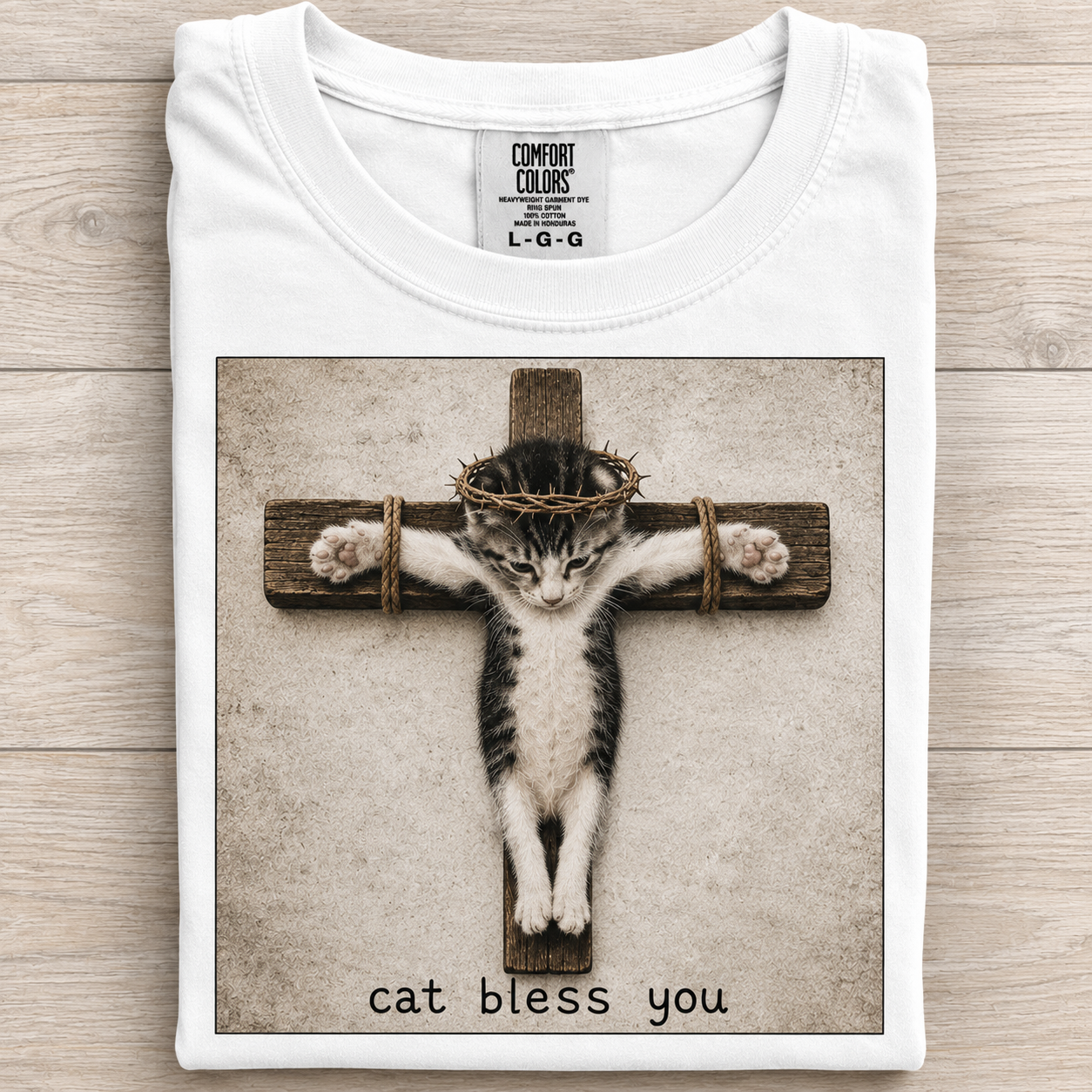Cat Bless You T-shirt - White