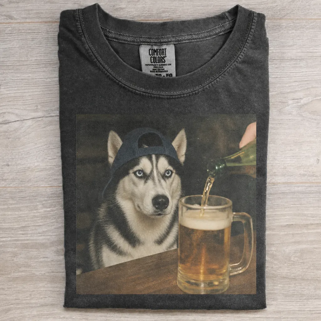 Funny Dog Drinking Beer T-Shirt — Choose Yours!