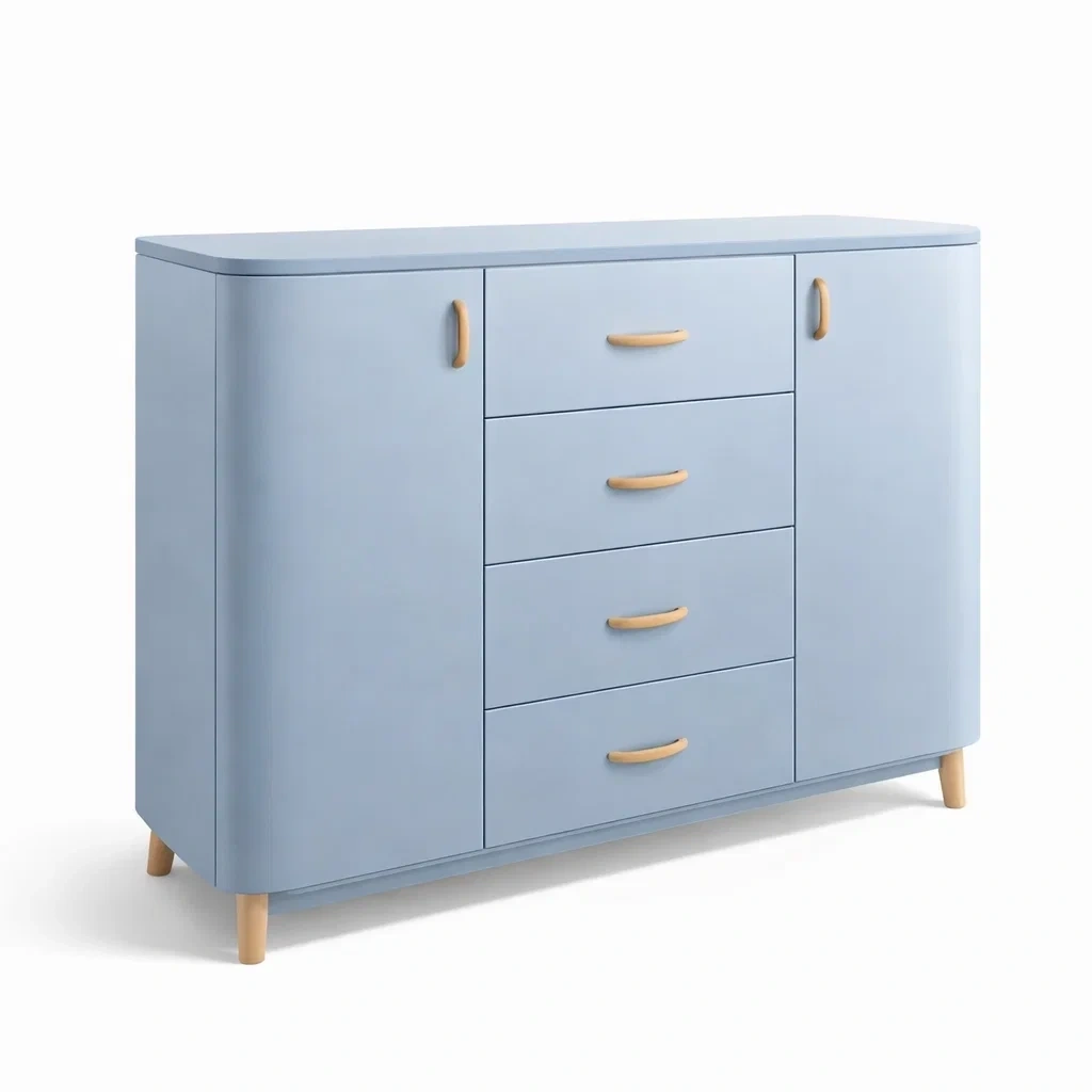 Modern Blue Storage Dresser Cabinet