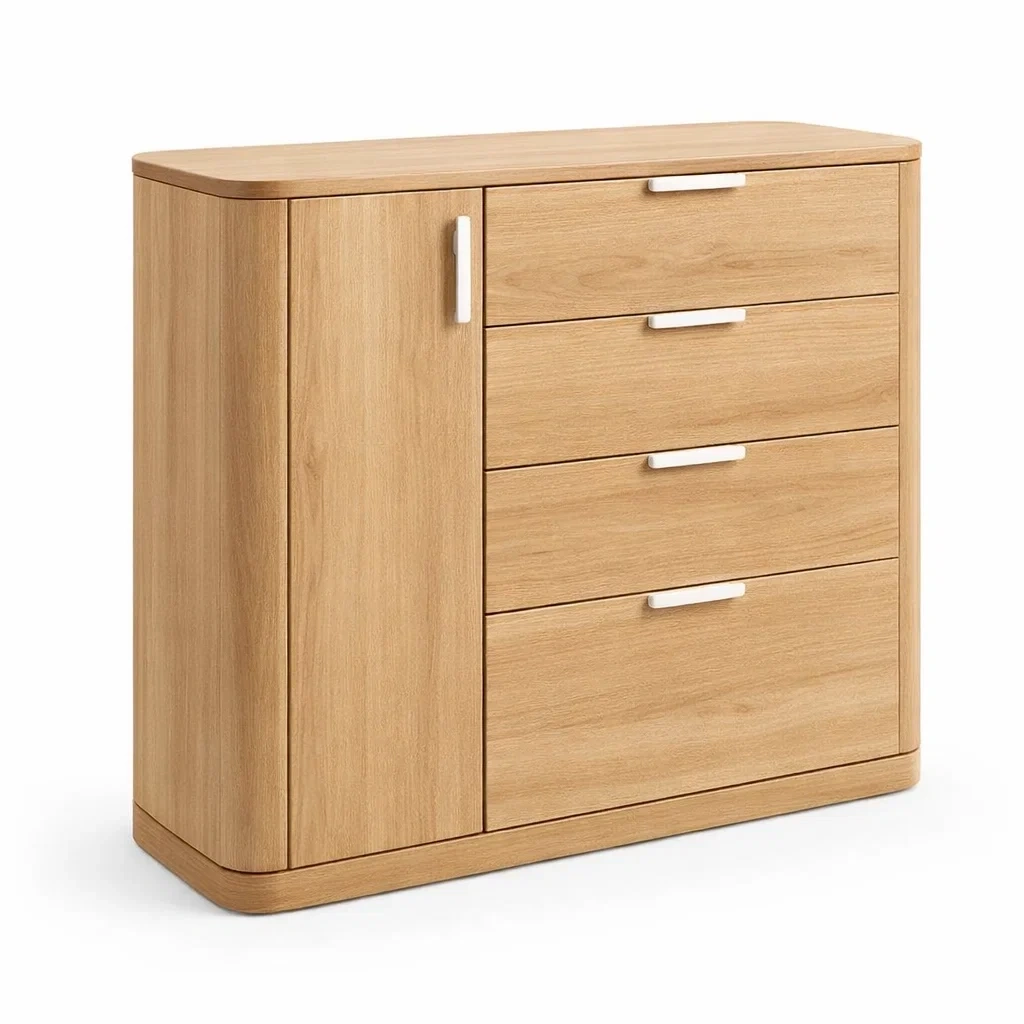 Natural Oak Storage Drawer Cabinet