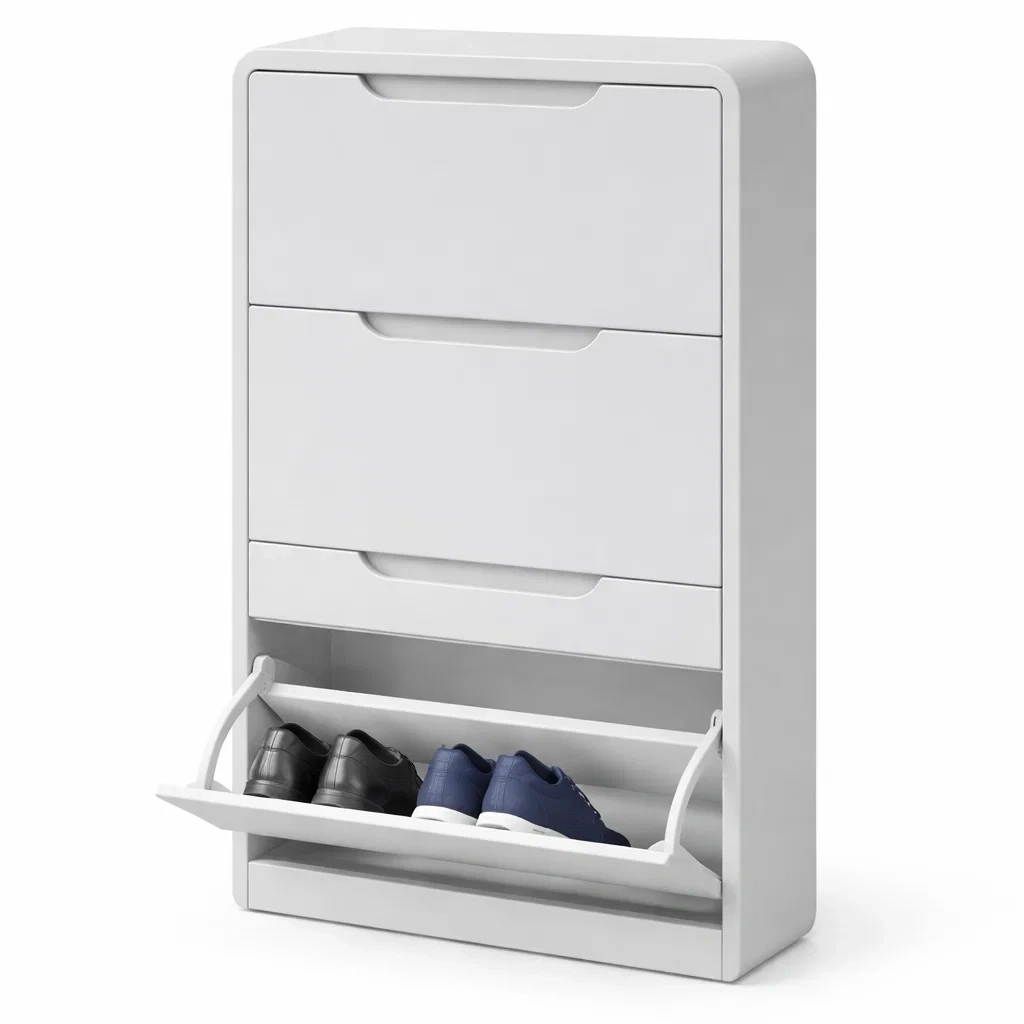 Modern White Shoe Storage Cabinet