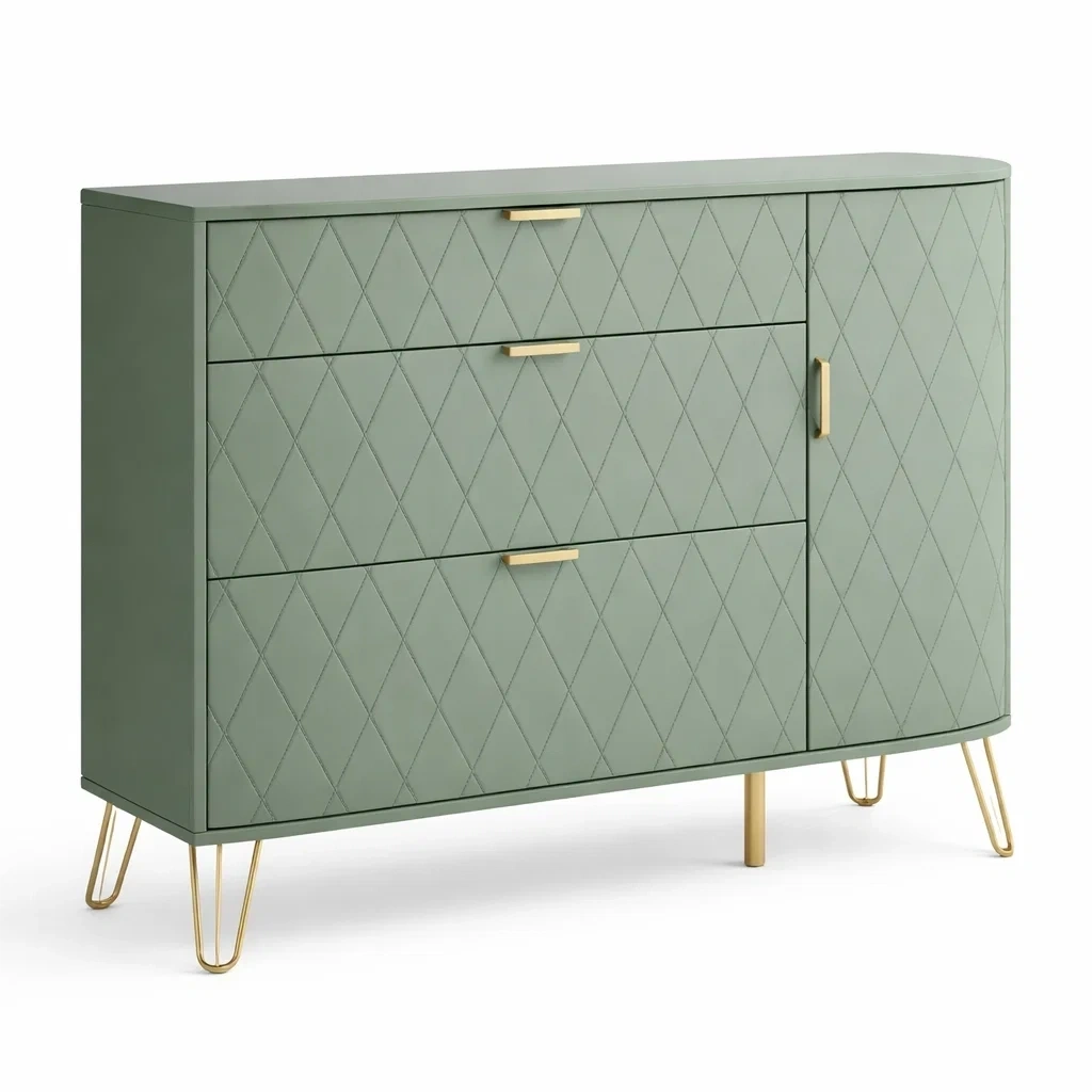 Modern Sage Green Storage Sideboard Cabinet