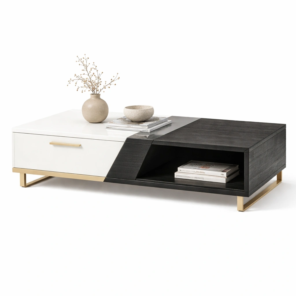 Modern Black and White Geometric Coffee Table