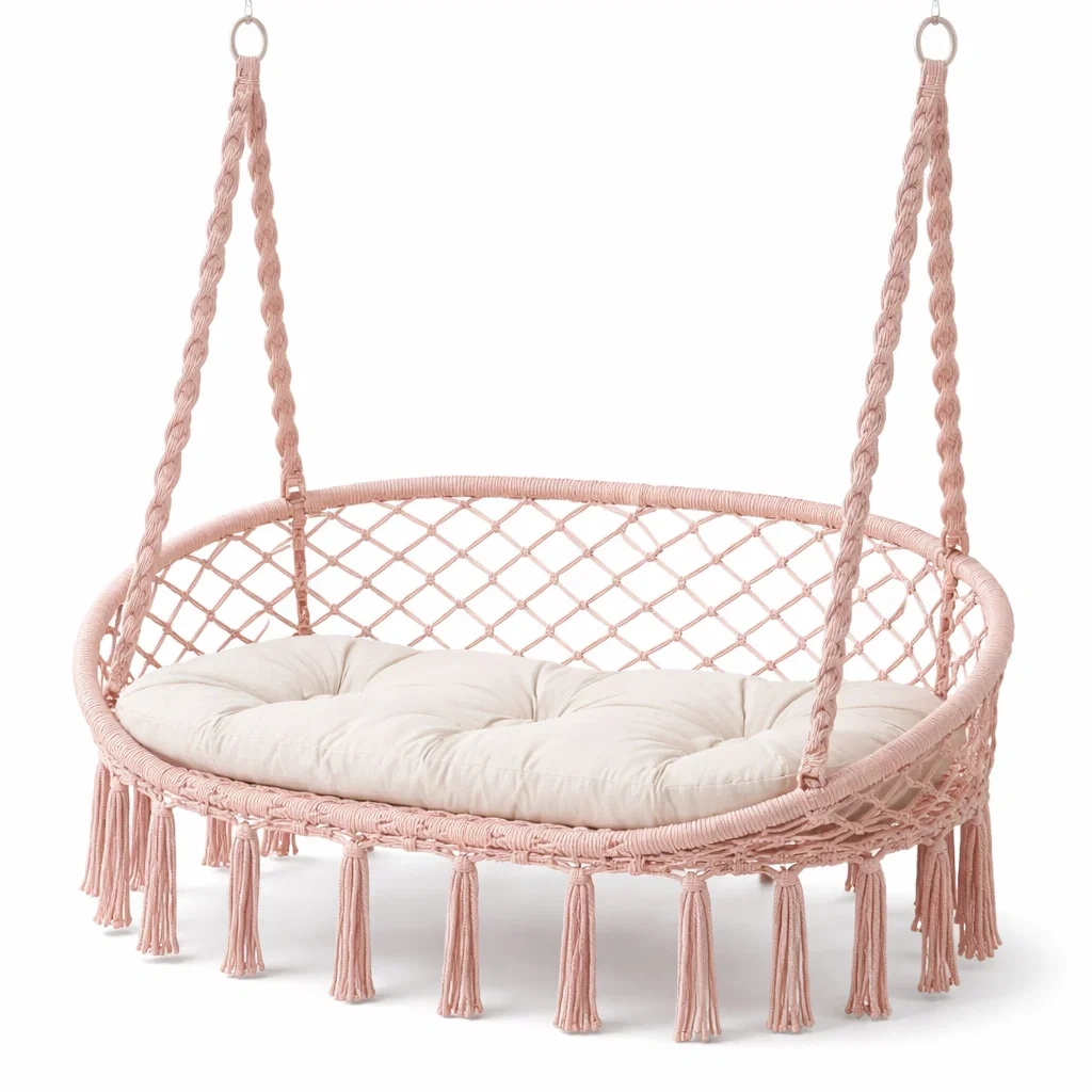 Boho Macrame Hanging Hammock Chair