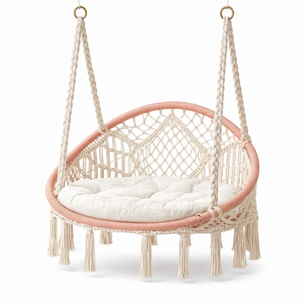 Boho Round Macrame Hanging Swing Chair
