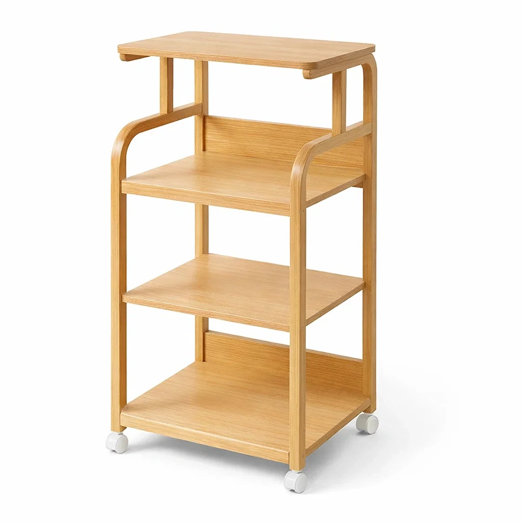 Wooden Rolling Printer Storage Cart