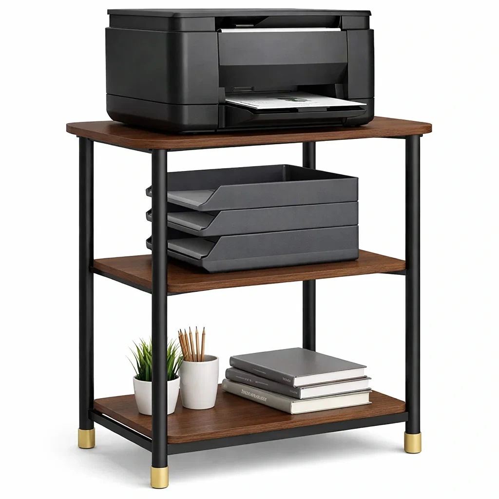 Industrial Style Printer Stand Storage Shelf