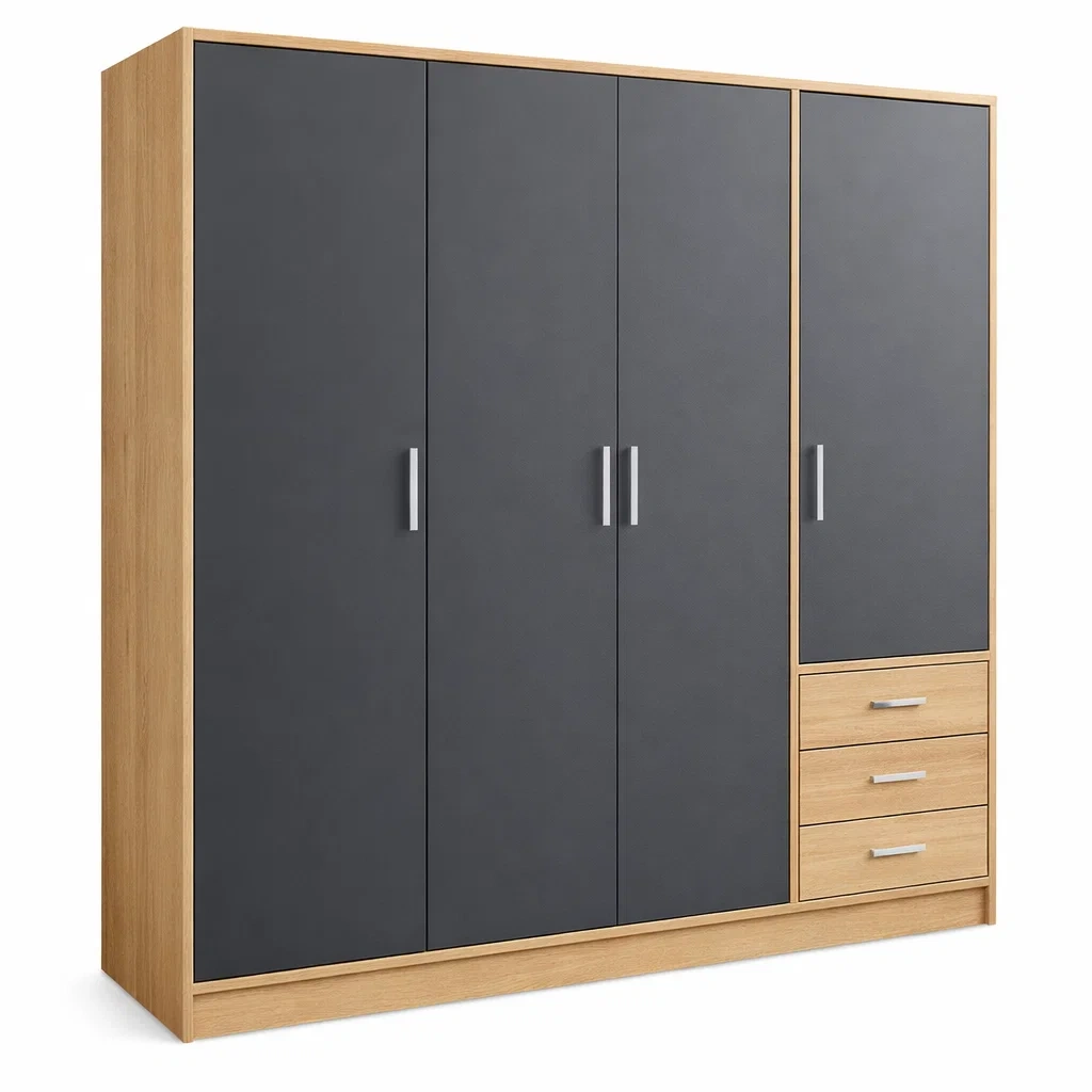 Large Wardrobe Closet with Drawers and Storage Doors