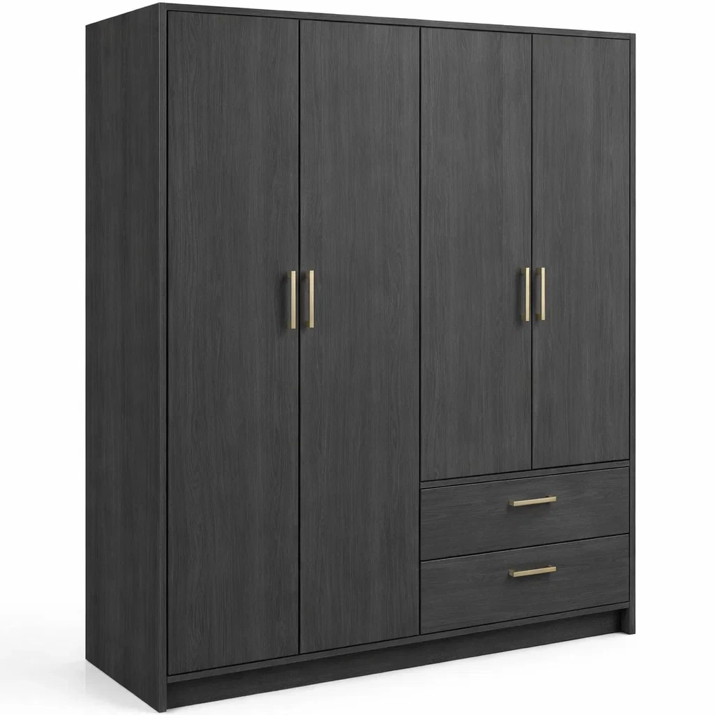 Large Wooden Wardrobe Closet with Drawers