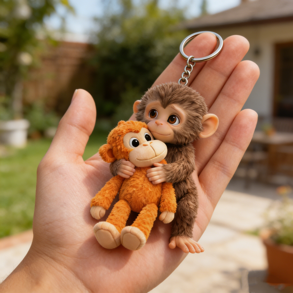 💕Crochet Punch Monkey Keychain