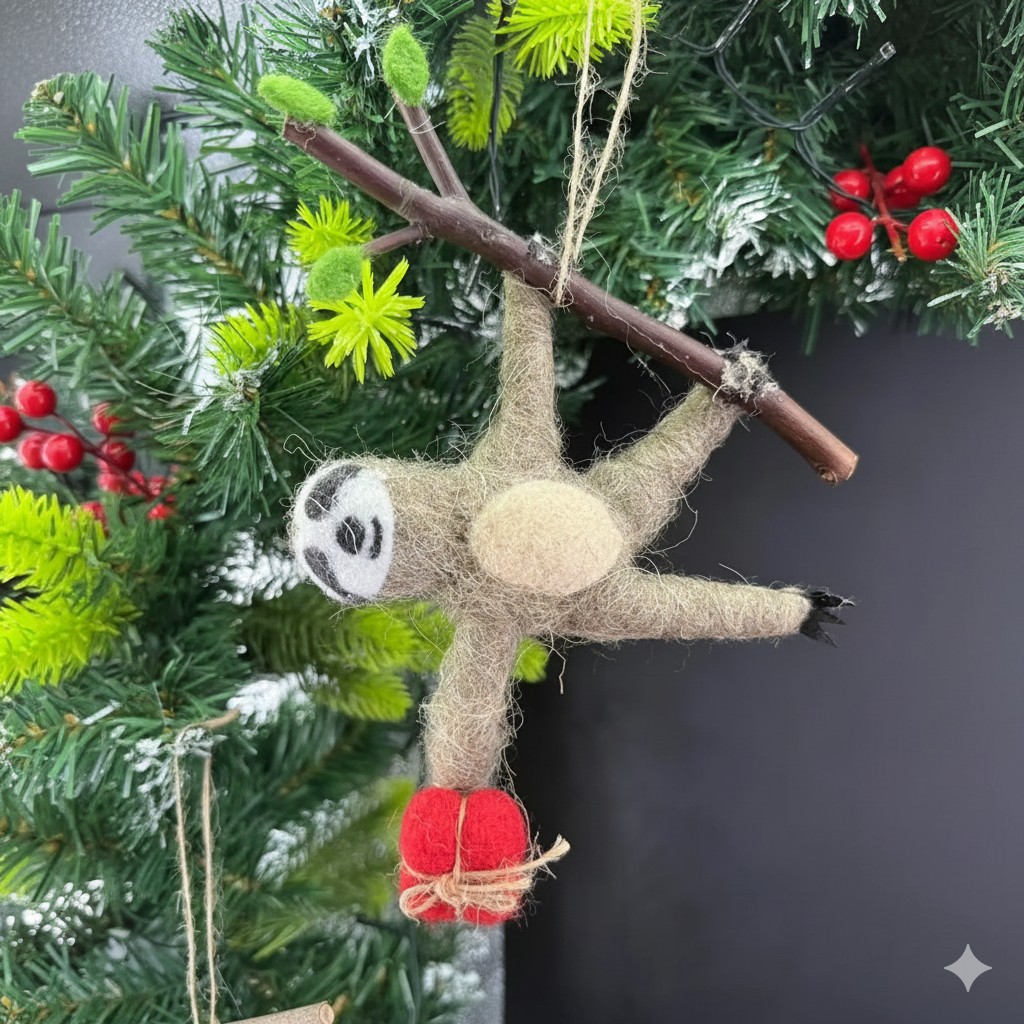 49% OFF This Week🦥 Felt Sloth Christmas Ornaments (3-Piece Set) 🎄