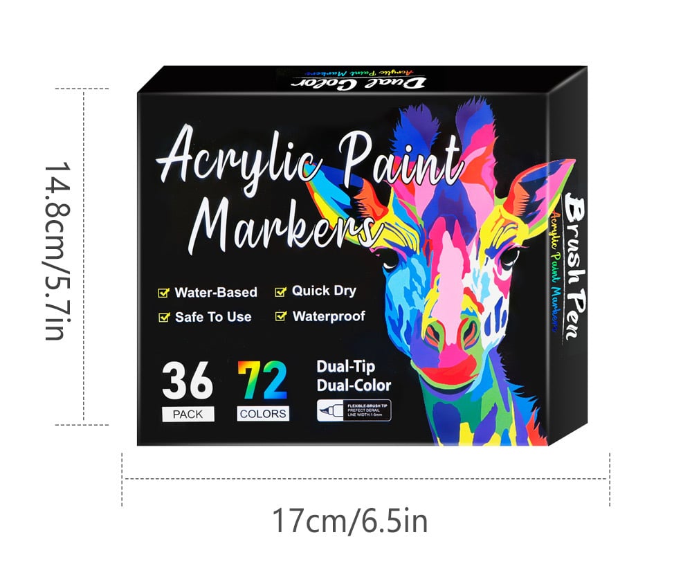 🔥Last Day Promotion-49% OFF - Dual Tip Acrylic Paint Pen Marker - 24/48/72/120 Colours