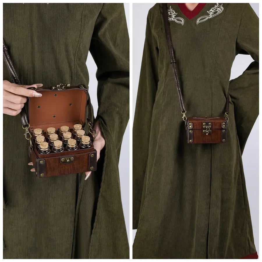 🧪Steampunk Magic Twelve Bottles Alchemy Box & straps