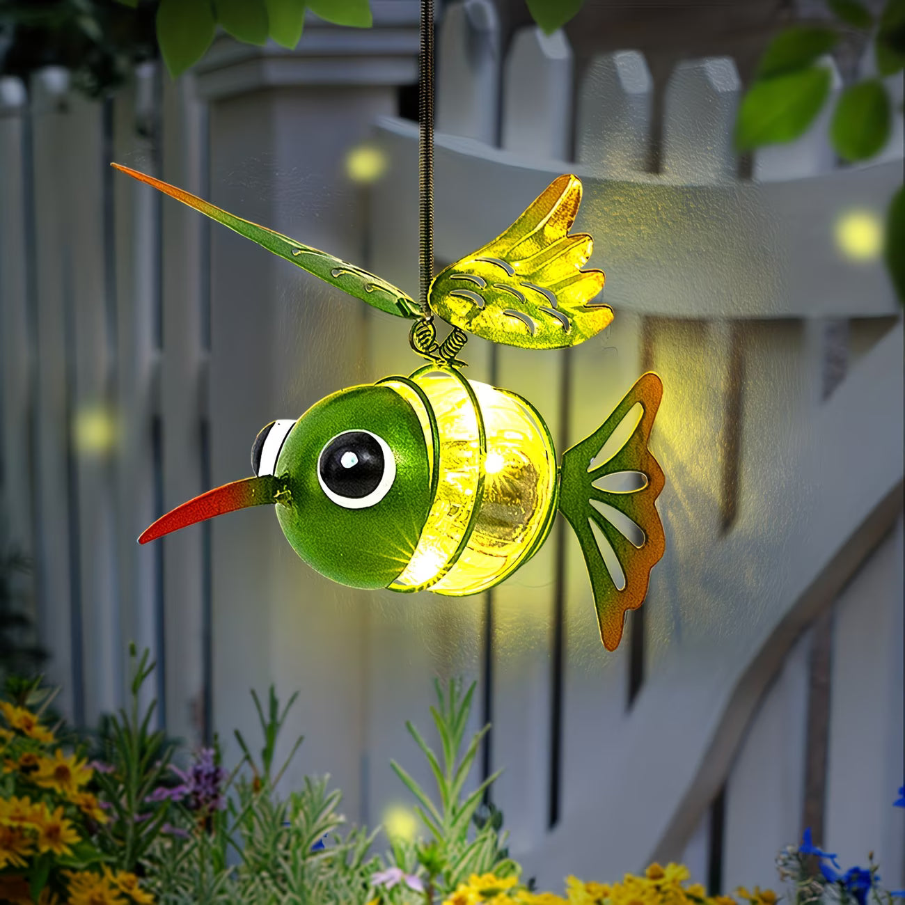 Hummingbird Solar Lantern with Independent Hook and Spring