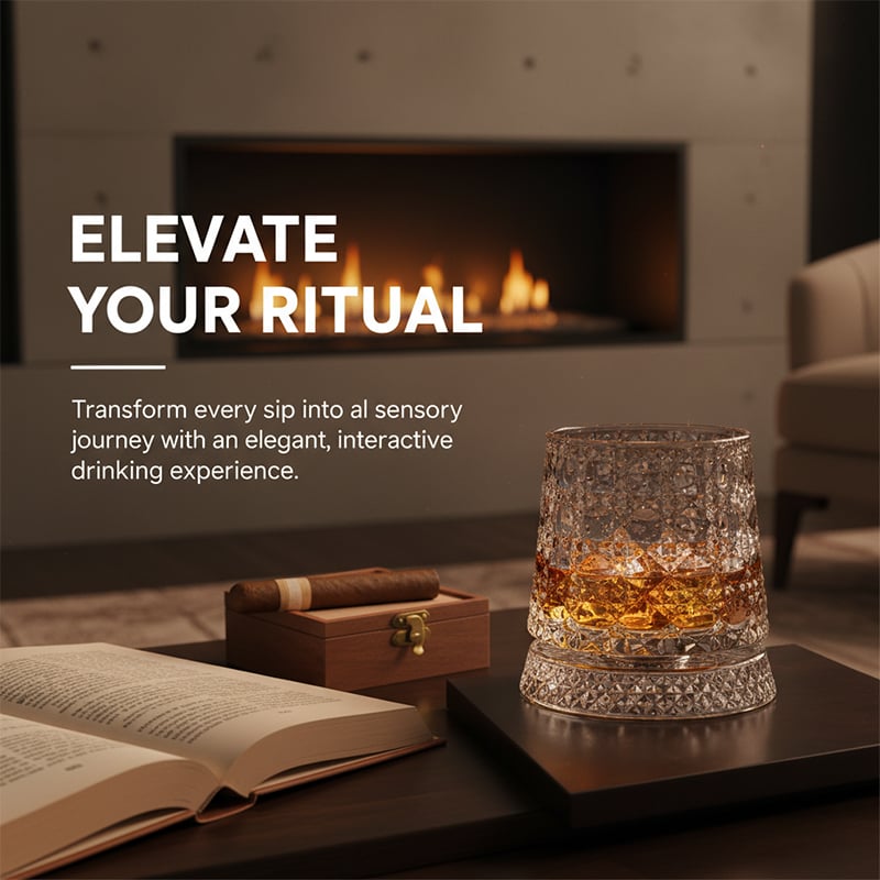 Crystal Rotating Base Tumbler