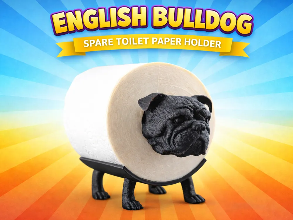 English Bulldog toilet paper holder