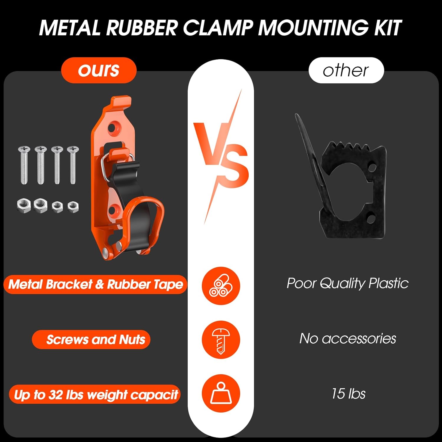 🛠️ Heavy Duty Metal Rubber Shovel Mount Kit