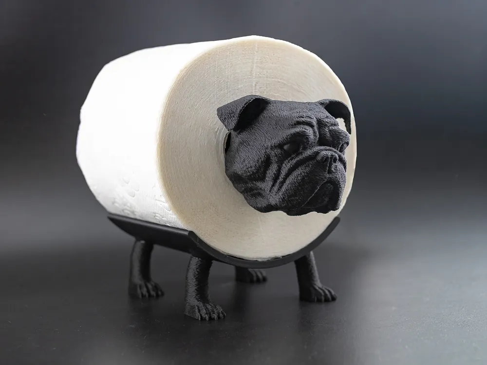 English Bulldog toilet paper holder