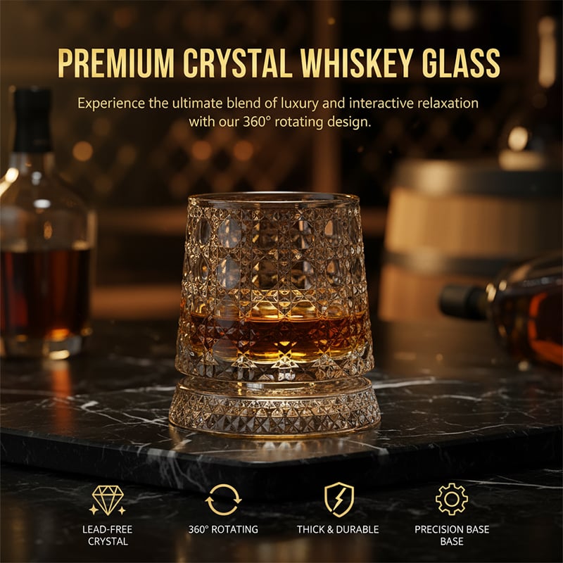 Crystal Rotating Base Tumbler
