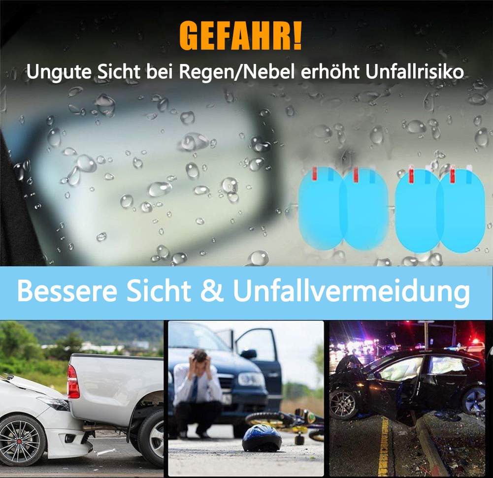 4 Stück Auto-Rückspiegelfolie