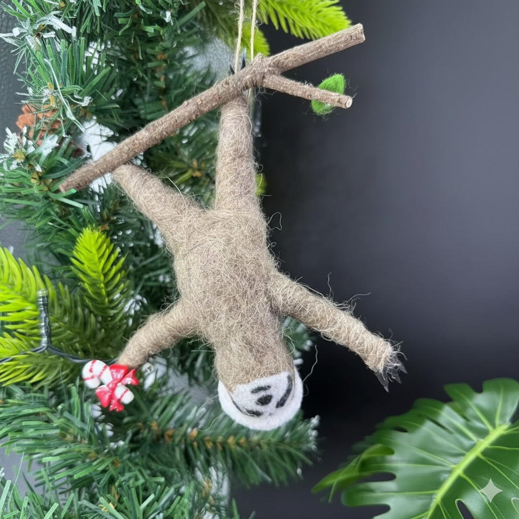 49% OFF This Week🦥 Felt Sloth Christmas Ornaments (3-Piece Set) 🎄