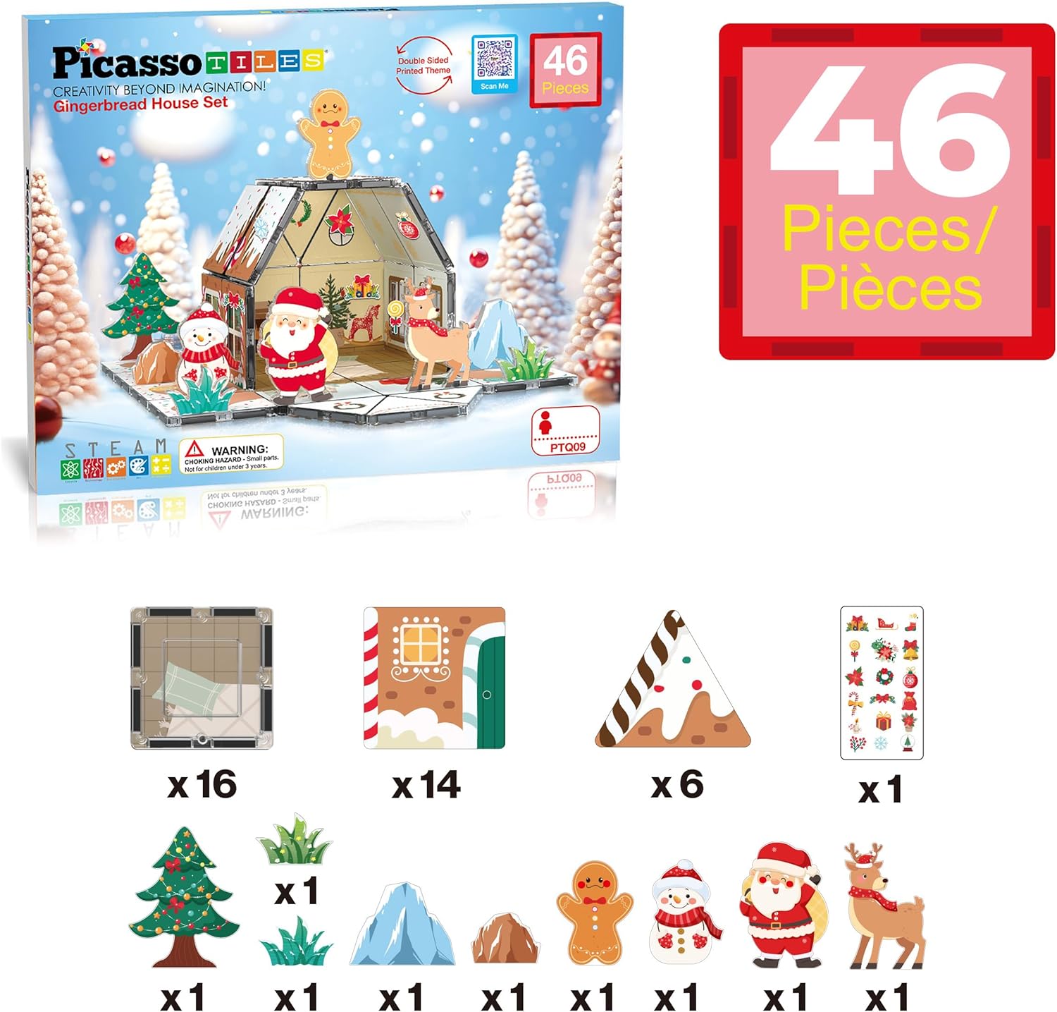 Magnetic Tiles Gingerbread House Holiday