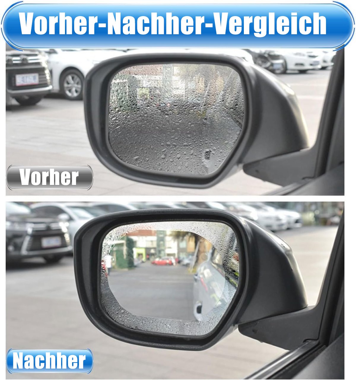 4 Stück Auto-Rückspiegelfolie