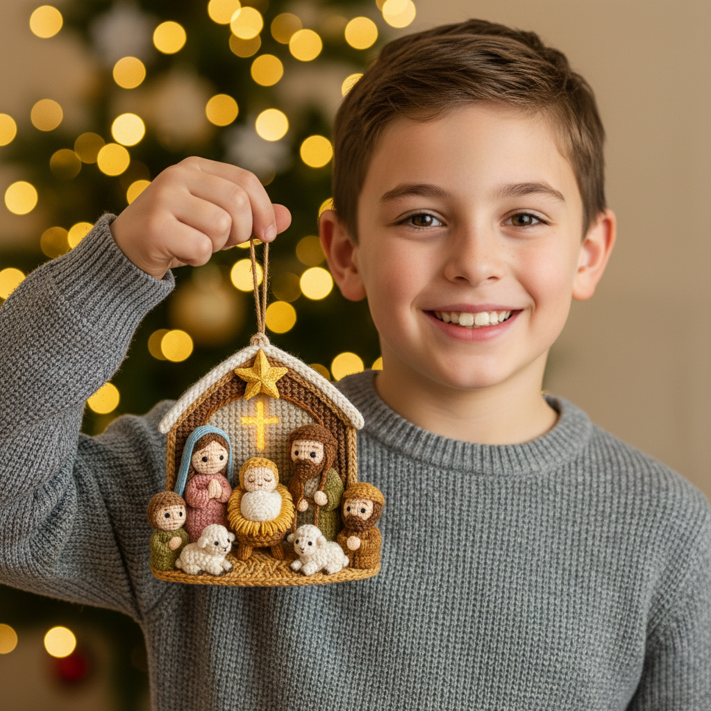 Handmade Nativity Christmas Tree Ornament