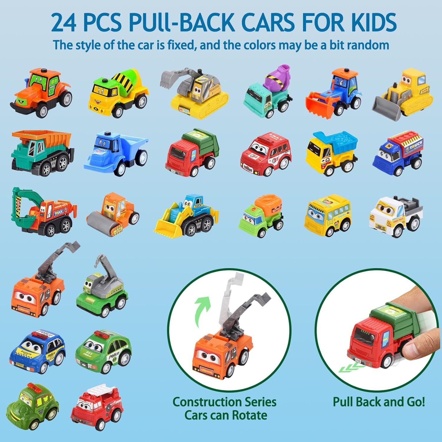 🏆Hot Sale⚡2025 Christmas Advent Calendar with 24 Pull-Back Toy Cars for Kids