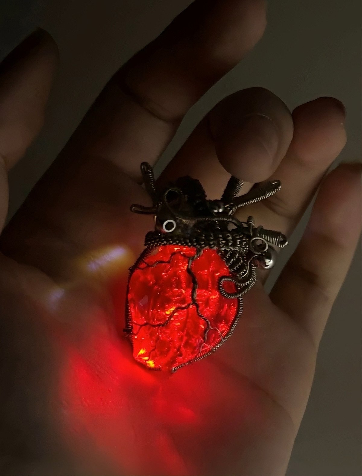 ✨New "Heartbeat" Statement Piece — Breathing Handmade Crystal Heart Necklace🫀