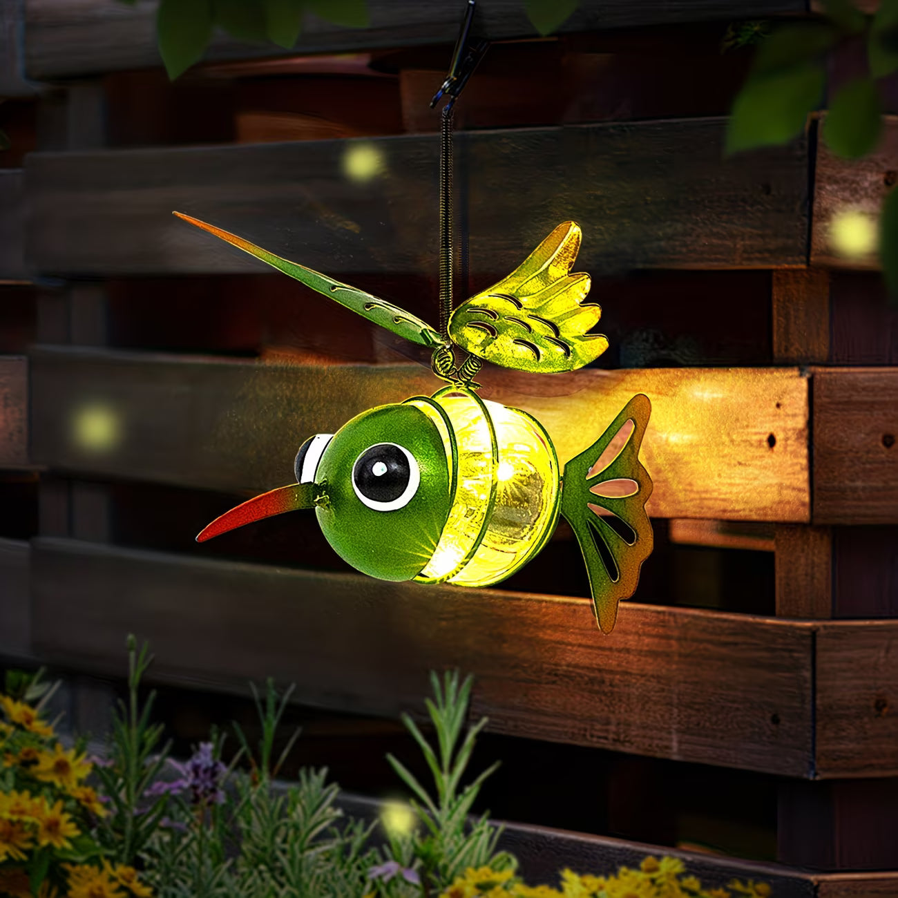 Hummingbird Solar Lantern with Independent Hook and Spring