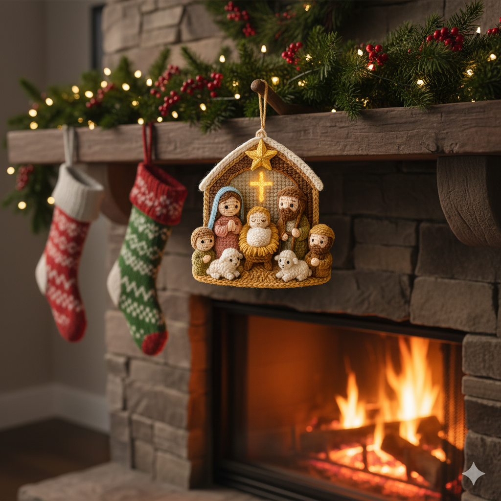 Handmade Nativity Christmas Tree Ornament