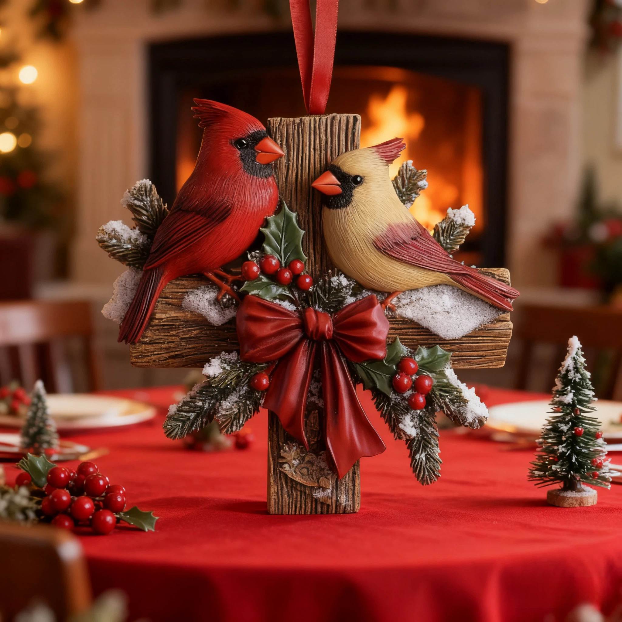 ✝️ Hope and Peace Cardinal Christmas Ornament – A Symbol of Eternal Love