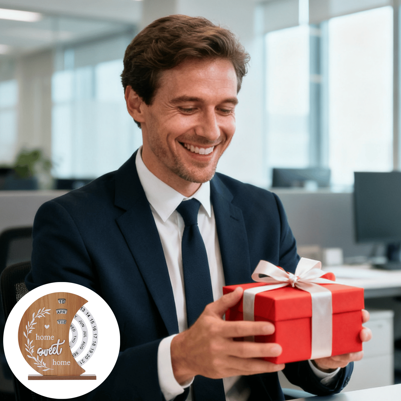 📅Handcrafted Wooden Perpetual Calendar – Rustic Desk Accessory for Home, Study & Office