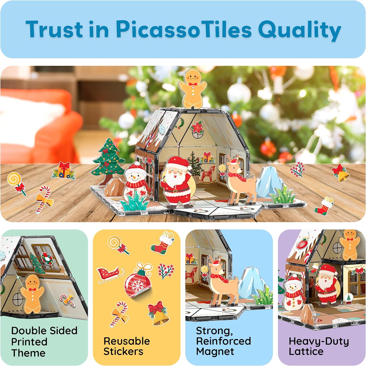 Magnetic Tiles Gingerbread House Holiday