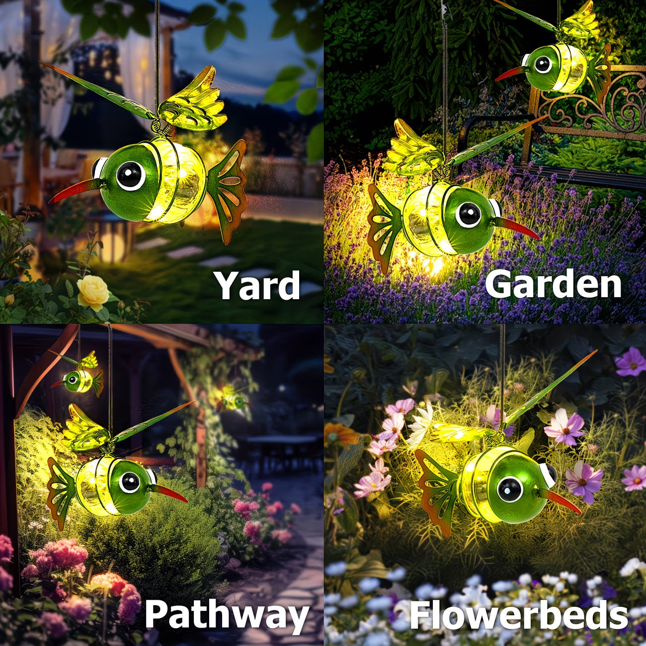 Hummingbird Solar Lantern with Independent Hook and Spring