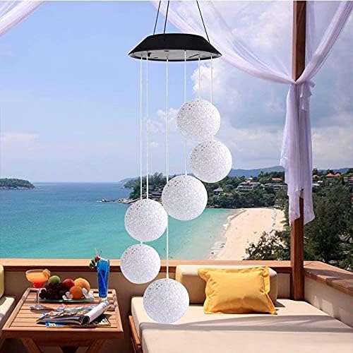 Solar Wind Chimes Lights LED Balls Color Changing Hanging Lamp Garden Home Decor