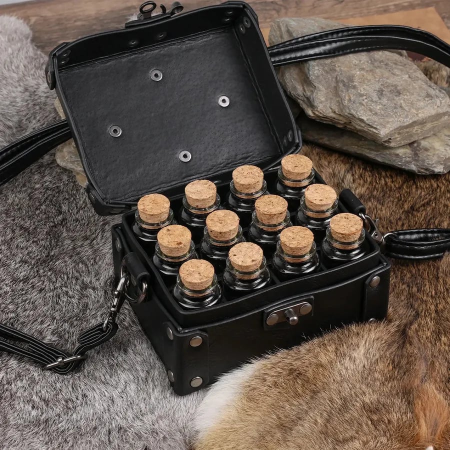 🧪Steampunk Magic Twelve Bottles Alchemy Box & straps