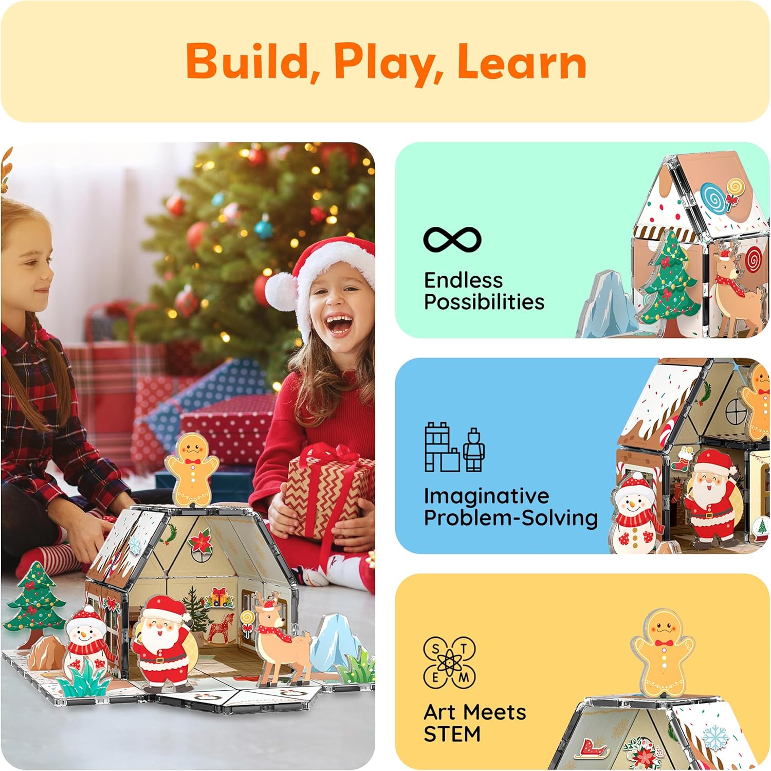 Magnetic Tiles Gingerbread House Holiday
