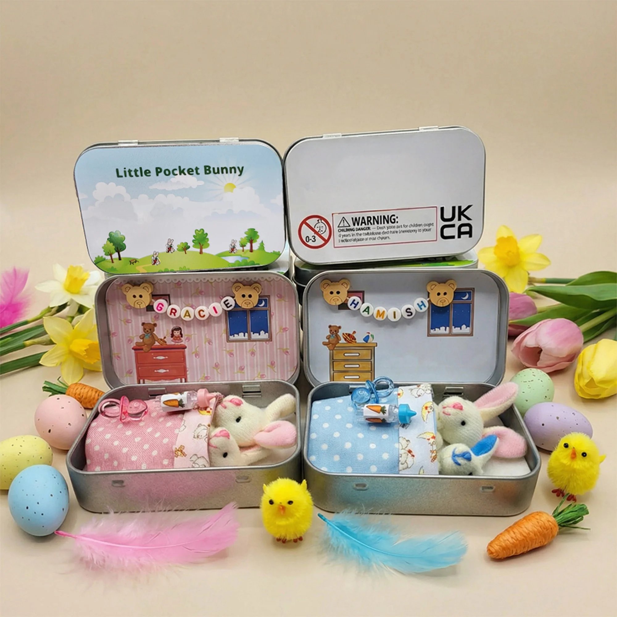 ✨🐇Mother & Baby Bunny "Pocket Hug" – The Ultimate Handmade Mini World in a Tin