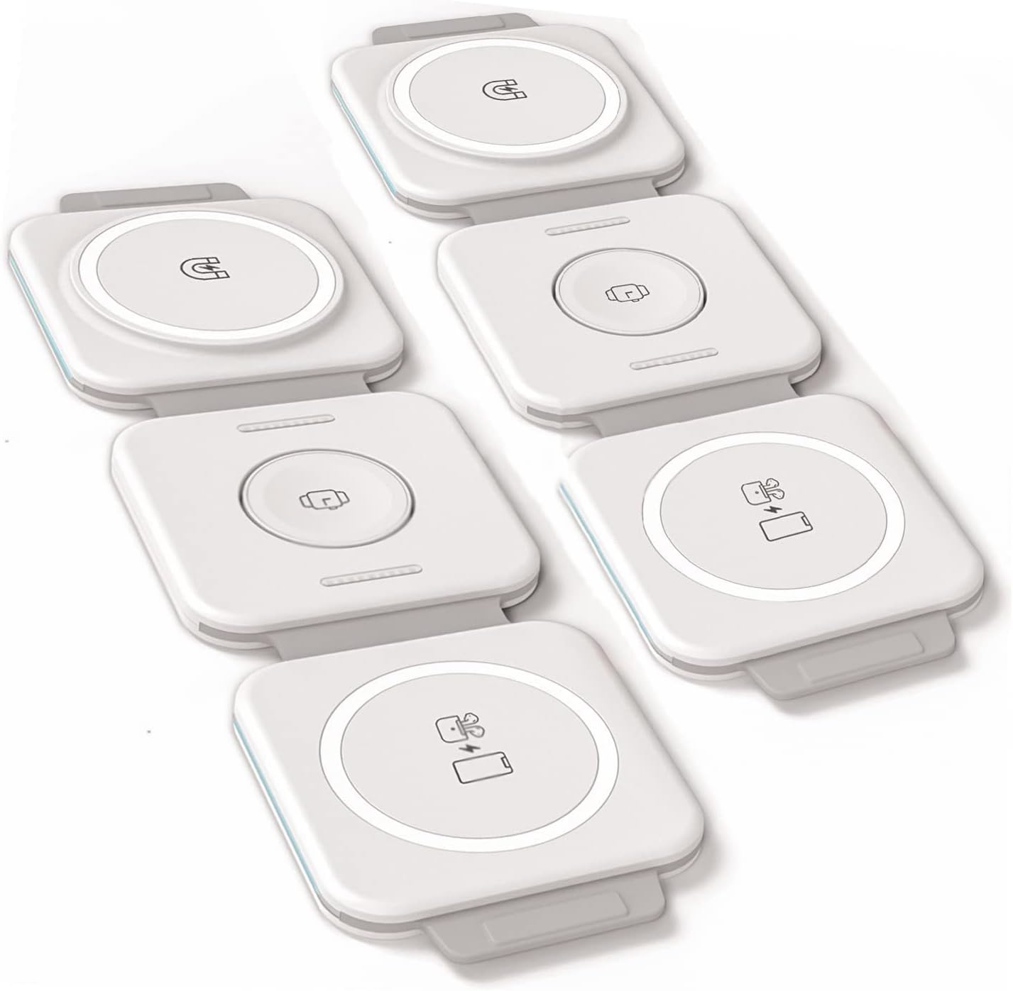 Travel 3 in 1 Charging Stations for Multiple Apple Devices - Designed for iPhone, Watch and AirPods, Magnetic Wireless Charging - Foldable Design, Compatible with MagSafe Products