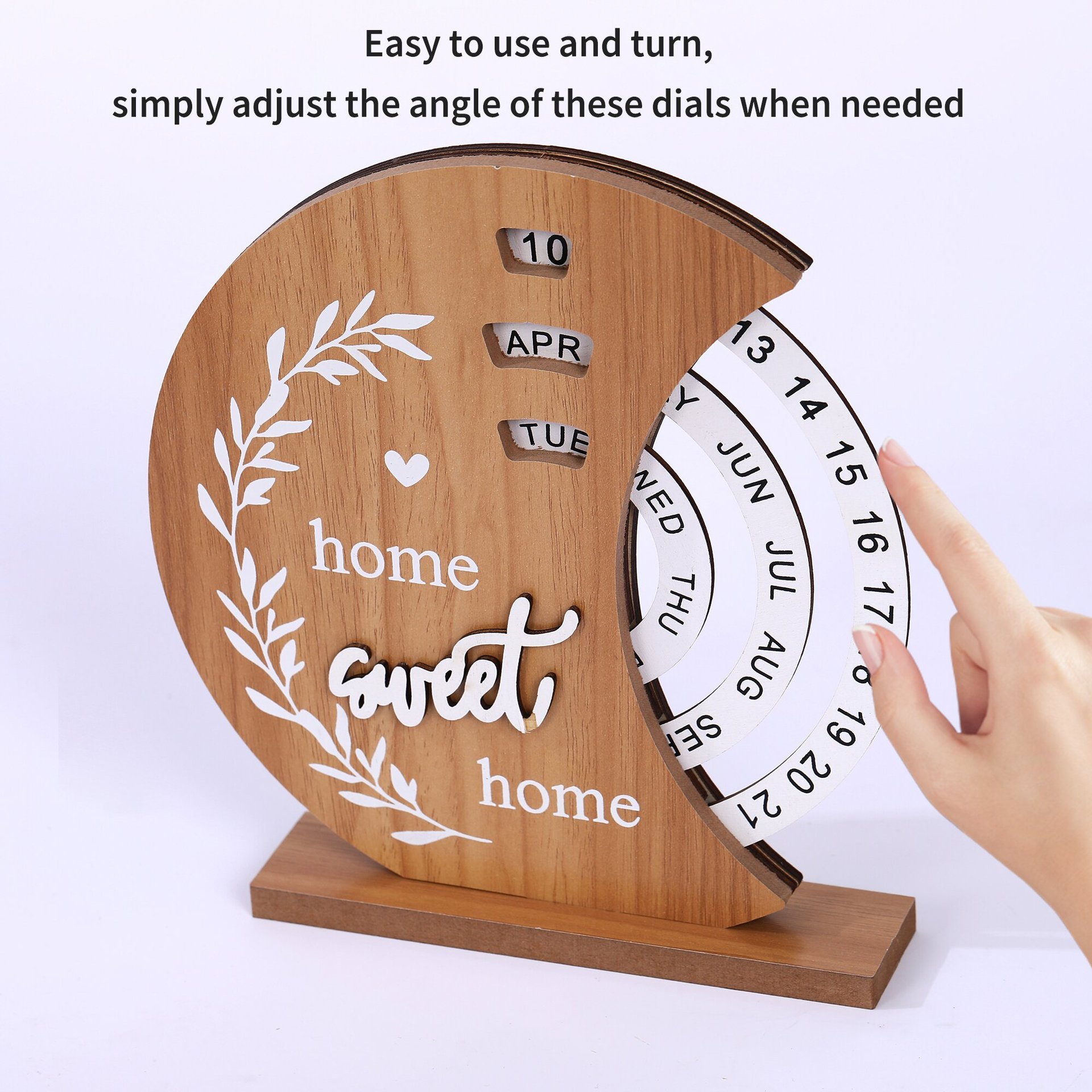 📅Handcrafted Wooden Perpetual Calendar – Rustic Desk Accessory for Home, Study & Office