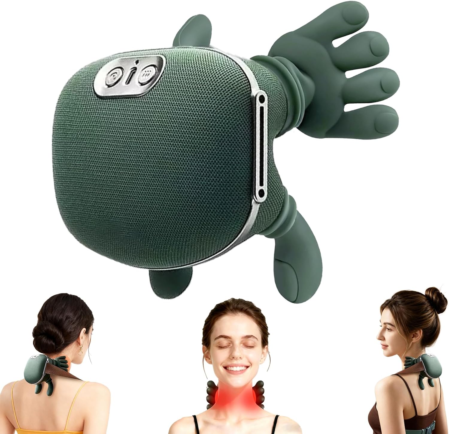 Neck Massager, Electric Neck and Back Massager with Heat, Simulated Human Hand Design Shoulder Neck Massage for Pain Relief and deep Tissue, Shiatsu Massage 4D Kneading, Gifts for Men Women