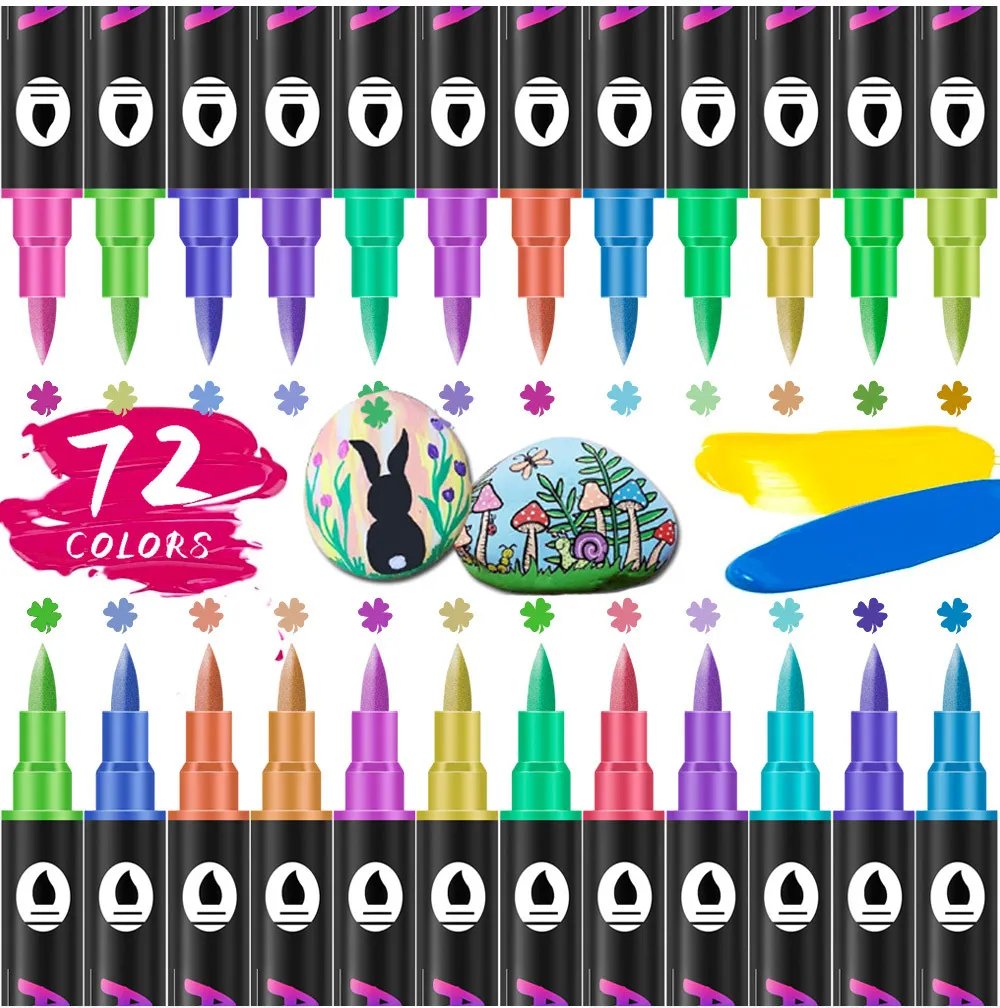 🔥Last Day Promotion-49% OFF - Dual Tip Acrylic Paint Pen Marker - 24/48/72/120 Colours