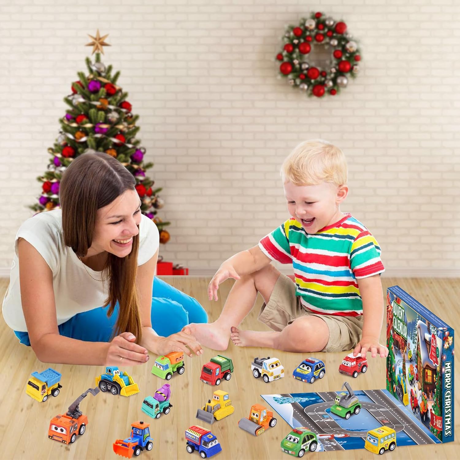 🏆Hot Sale⚡2025 Christmas Advent Calendar with 24 Pull-Back Toy Cars for Kids