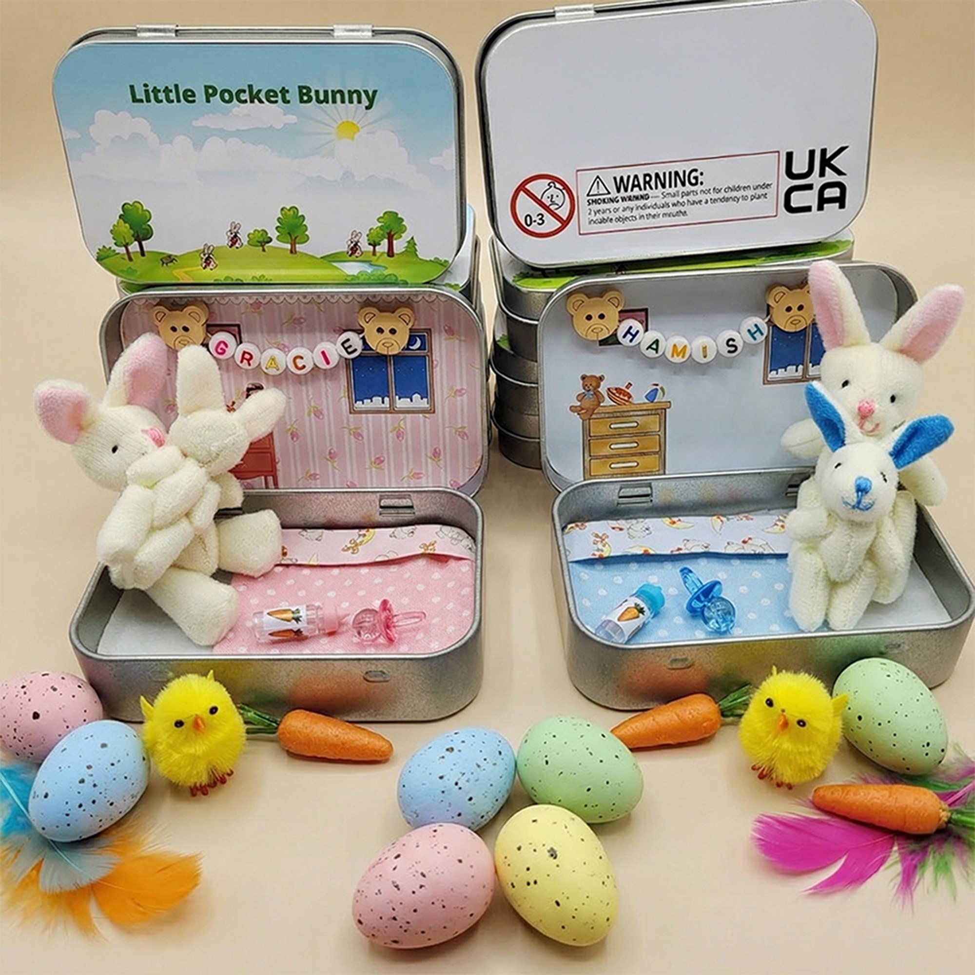 ✨🐇Mother & Baby Bunny "Pocket Hug" – The Ultimate Handmade Mini World in a Tin